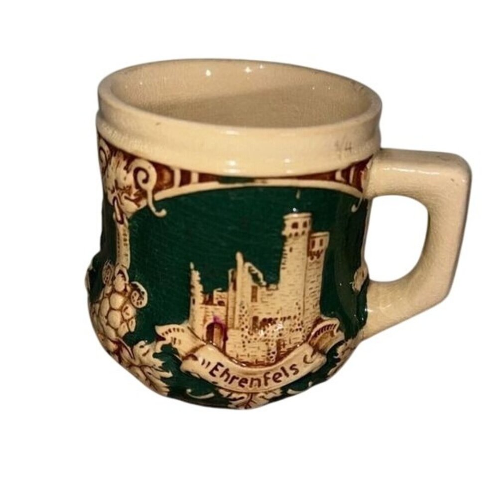 Vintage German Castle Stein Shot Glass Ehrenfels Design